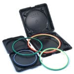 eLX wafer canisters with colored ring separators for edge-only wafer support