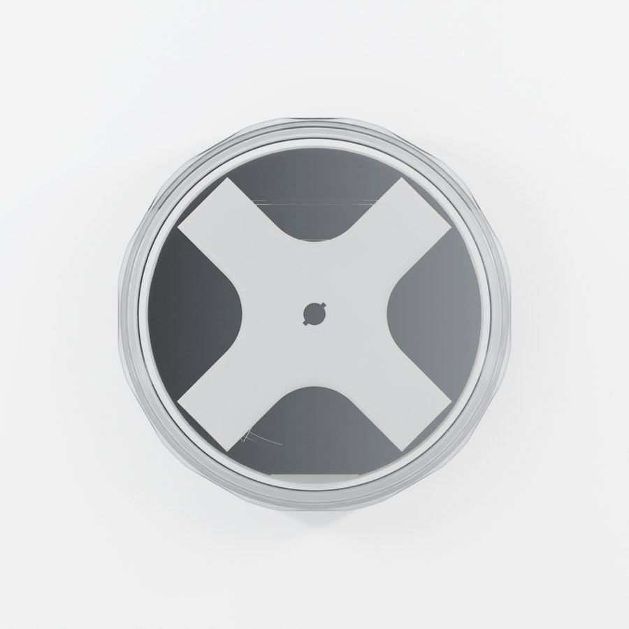 Top view of the closed ePAK eWB1019-ASSY-1 coin shipper with a 3 inch InP wafer inside