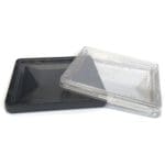 eCT-SQ square single panel shippers with clear PC and black lids